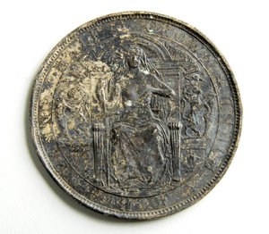 Prøvestøp for en mynt (metall) av George James Frampton