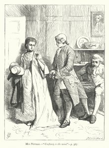 Illustrasjon for She Stoops To Conquer (gravering) av George John Pinwell