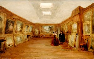 Interiør i Turner's Gallery: Kunstneren som viser verkene sine, etter 1851