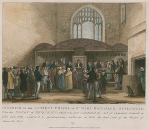 Interiøret i det gamle kapellet til St Mary Magdalene, Guildhall av George Jones