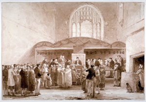 Innvendig utsikt over Guildhall Chapel, City of London, 1817 av George Jones