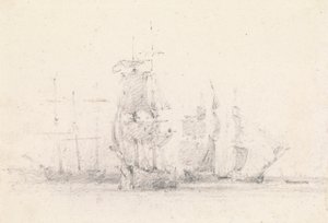 Studie av seilskuter av George Jones