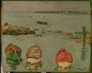 Båter, Lower Largo, Fife av George Leslie Hunter