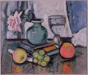 Stilleben, rose og frukt av George Leslie Hunter
