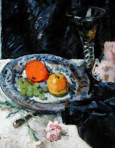 Stilleben med frukt (olje på lerret) av George Leslie Hunter