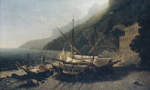 Utsikt ved Amalfi, Salernobukta, 1857.