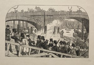 The Living Stream ved London Bridge - Under the Bridge, 1863. av George Louis Palmella Busson Du Maurier