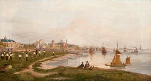 Magdalen Green før jernbanen Dundee til Perth av George McGillivray