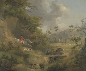 Revejakt i Hilly Country (olje på lerret) av George Morland