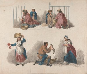Sett med fem: Fem studier av Peddlers av George Morland