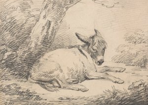 Studie av et esel under et tre av George Morland