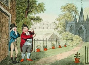 Showing a Garden, gravert av Isaac Cruikshank (1756-c.1811), utgitt 1796 (akvatint) av George Moutard (after) Woodward