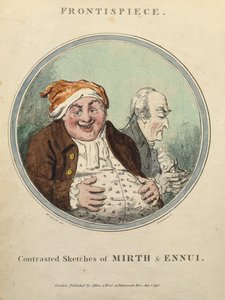Kontrasterte Sketches of Mirth and Ennui (håndfarget etsning)