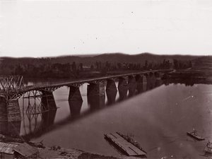Bro over Tennessee River ved Chattanooga, ca. 1864. av George N. Barnard