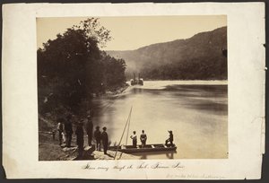 [Dampskip som passerer gjennom The Suck, Tennessee River, seks mil nedenfor Chattanooga] av George N. Barnard