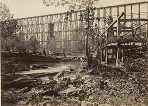 Trestle Bridge ved Whiteside av George N. Barnard