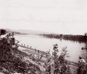 Utsikt over Tennessee River med utsikt mot Chattanooga, ca. 1864. av George N. Barnard