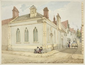 Trinity Chapel and Almshouse (blyant og akvarell på papir) av George Orleans Delamotte