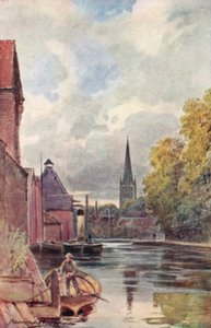 Katedralen fra King Street Ferry (farge litho)