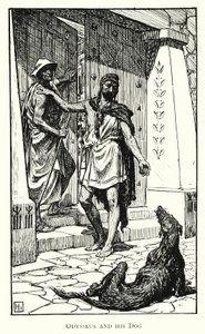 Odyssey: Odysseus and his Dog (gravering)