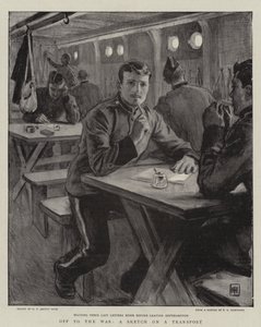 Av til krigen, en skisse på en transport av George Percy Jacomb Hood