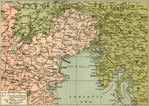 Kart over den italienske kampfronten, 1919.