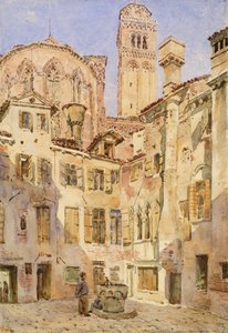Frari-kirken, Venezia, fra Campiello San Rocco, 1854