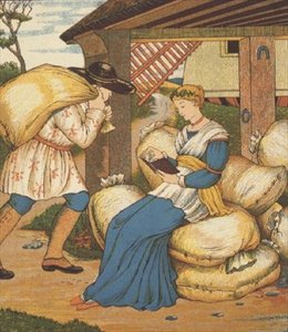 Prinsessen leser fra Rumpelstiltskin (farge litho)