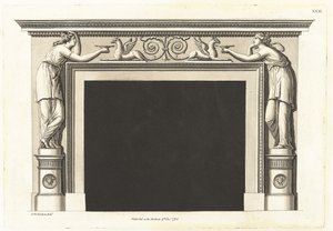 En ny samling av skorsteinsstykker, utsmykket til stilen til den etruskiske, greske og romerske arkitekturen; Inneholder trettiseks design som passer til det mest elegante utvalget av leiligheter av George Richardson