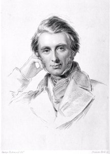 Portrett av John Ruskin (1819-1900) gravert av Francis Holl (1815-84) av George Richmond