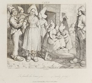 Familiegruppe, Caen, ca. 1821 (radering)