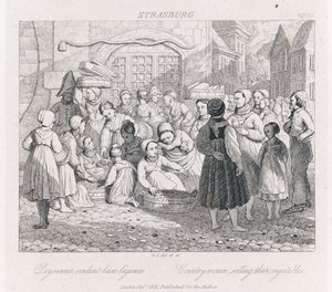Peasants Selling, Strasburg, ca. 1821 (radering)