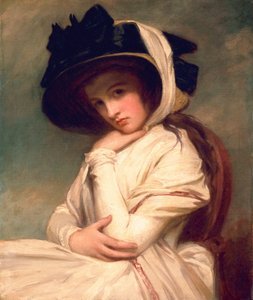 Emma Hart, senere Lady Hamilton, i en stråhatt, ca. 1782-94 av George Romney