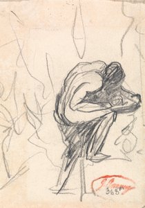 Figur stående, med et bøyd kne av George Romney