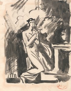 Ifigenia kneler over et alter av George Romney