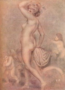 Lady Hamilton som gudinnen for helse, c1790, 1920. av George Romney