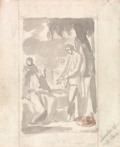 Major Pierson and the Brahman (gråvask på lagt papir) (se 153905) av George Romney