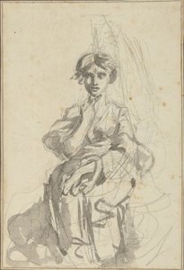 Sittende kvinnefigur av George Romney