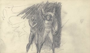 Skissebok tegning av George Romney