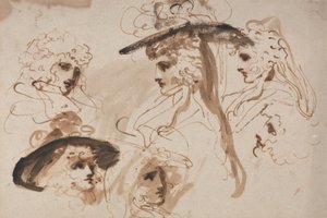 Studier for hodet til en dame (Studies of a Woman's Head) av George Romney