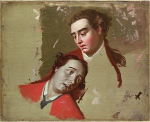 Studie for døden til general Wolfe i Quebec, 1762-63 av George Romney