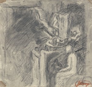 The Temptation of Christ, ca. 1796 (grafitt på vevd papir) av George Romney