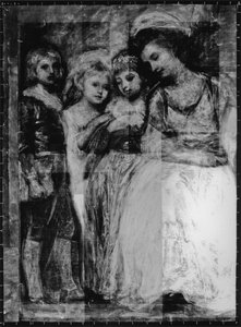 Røntgenbilde av Hartley Children Portrait, ca. 1781-83 (s/hvitt-bilde) av George Romney