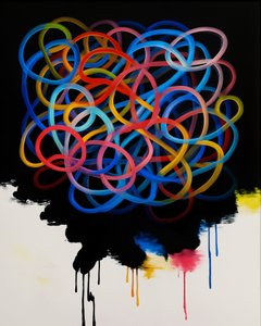 Floket harmoni, 2025 (akryl på lerret)