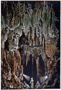Lampene ble hengt på et lavafremspring i "" Journey to the Center of the Earth"" av Jules Verne