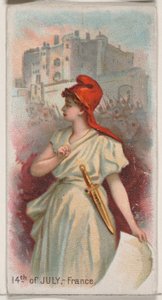 14. juli, Frankrike, fra Holidays-serien N80 for Duke-sigaretter, 1890., 1890. av George S. Harris and Sons