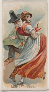 Fair Day, Wales, fra Holidays-serien N80 for Duke-sigaretter, 1890., 1890. av George S. Harris and Sons
