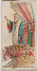 Marriage of Venice to the Sea, Italia, fra Holidays-serien N80 for Duke brand cigare..., 1890.