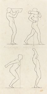 Å bære en vekt; Forbereder seg på å hoppe og gå av av George Scharf after John Flaxman