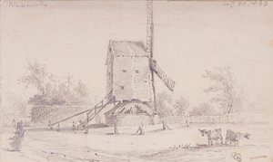 Utsikt over vindmølle på Blackheath, Greenwich, London, 1833
